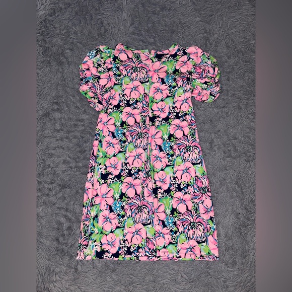 Lilly Pulitzer Women’s Pink Floral Anabella T-Shirt Dress Size XL Tropical Beach - Picture 3 of 7